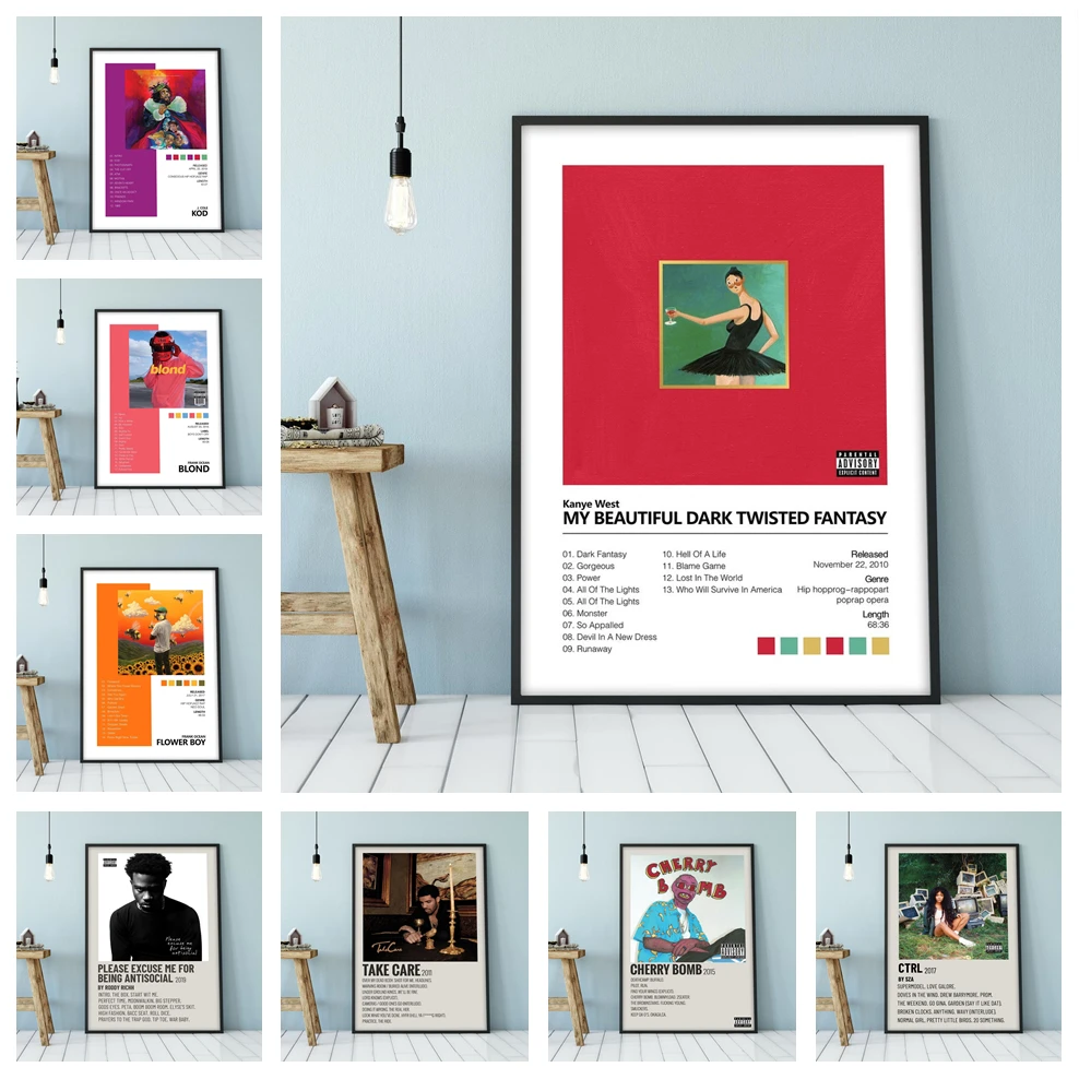 

Modern Style Star Hot Album Poster Hip Hop Music Poster Living Room Bedroom Quality Canvas Painting Art Home Wall Decor Picture