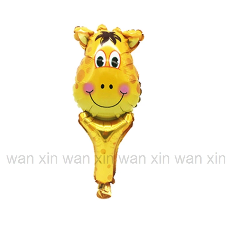 18pcs/lot Animals party balloons hand cheering lion tiger zebra giraffe hand toy balloons for kid birthday balloons