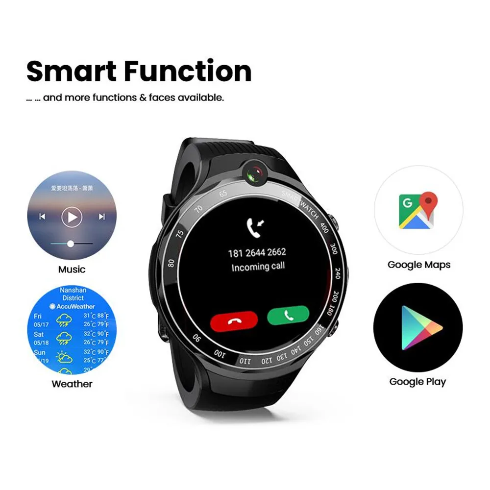 Смарт-часы A8 Android phone 5 Мп + МП двойная камера gps карты пульсометр умные часы для ios