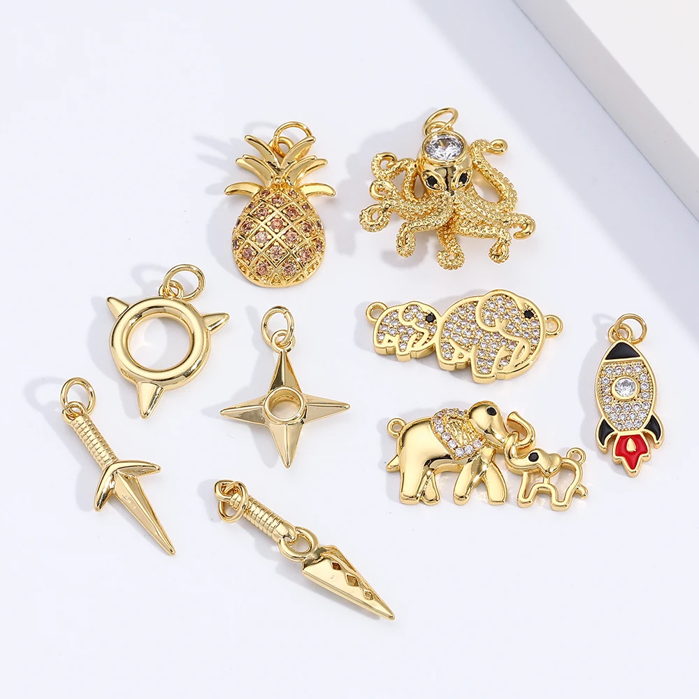 Шарм подвеска сделай сам в виде слона осьминога ювелирные изделия шармы животные