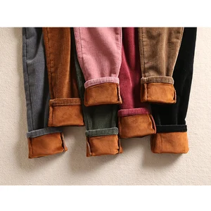 Брюки женские зимние вельветовые эластичные с эластичной резинкой