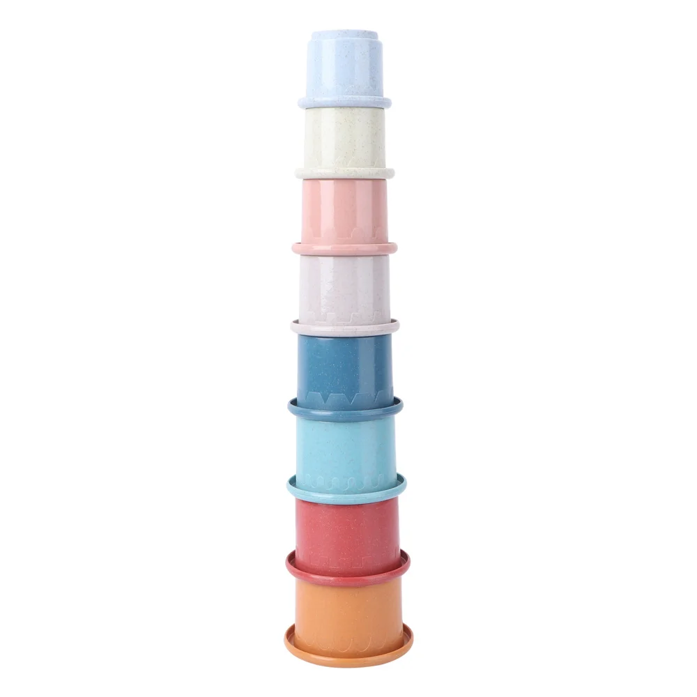

8Pcs Creative Stacking Cups Shower Toys Geometry Shape Toys for Kids