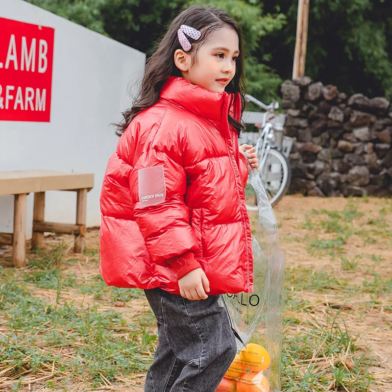 Детское плотное хлопковое пуховое пальто для мальчиков и девочек зимняя куртка