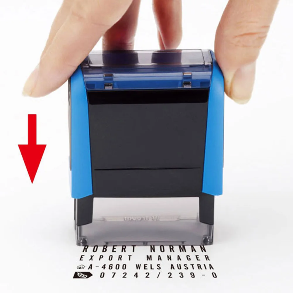 

Reusable Rubber Stamp Kit Self-Inking Business Address Name Personalized