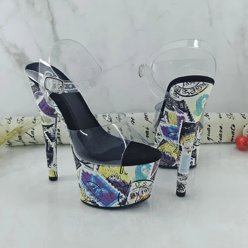 

Leecabe stock 17CM/7inches platform Pole Dance sandals shoes