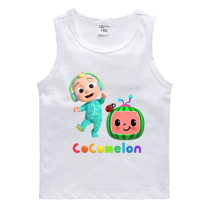 

Cocomelon Summer Girls Shirts Kids Teenager sleeveless T-shirt Children Undershirt Kids Singlet Baby Camisole 10 12 Toddler Tops