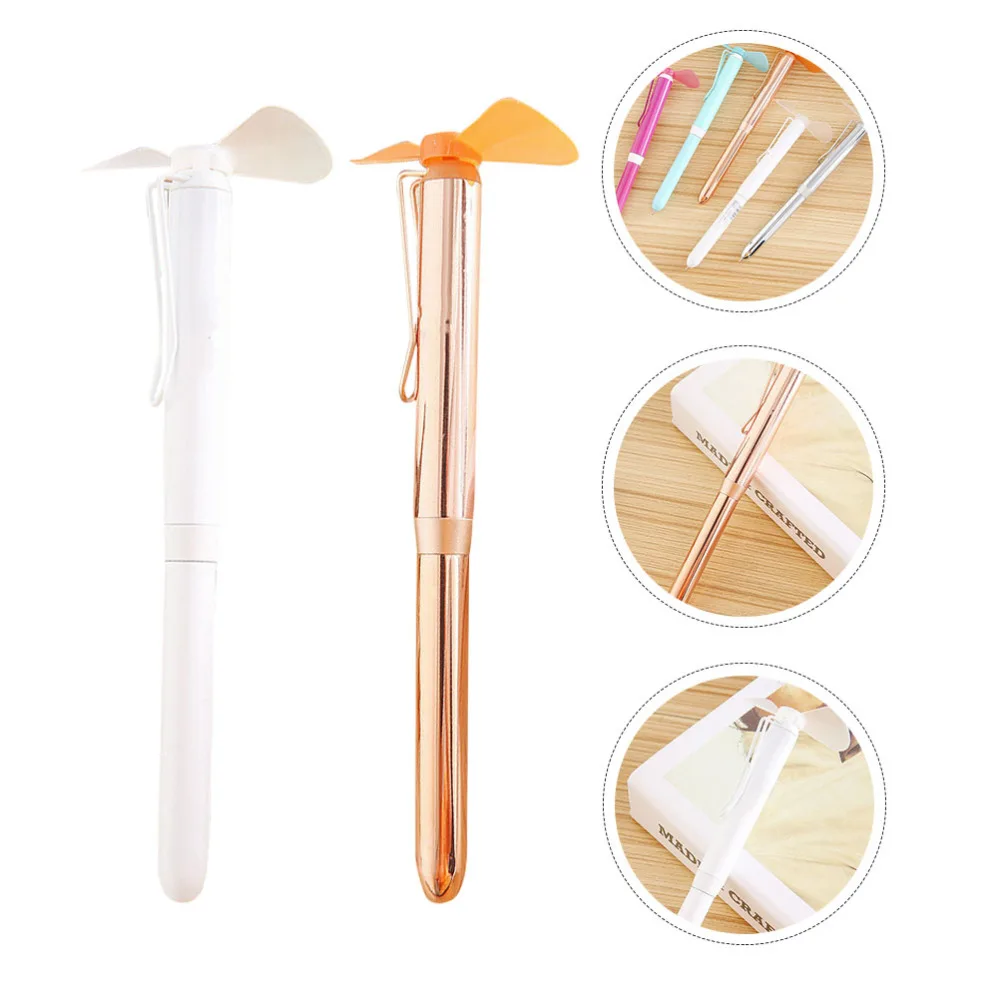 

2Pcs Creative Fan Adorn Pen Multifunction Ballpoint Pen Students Supply
