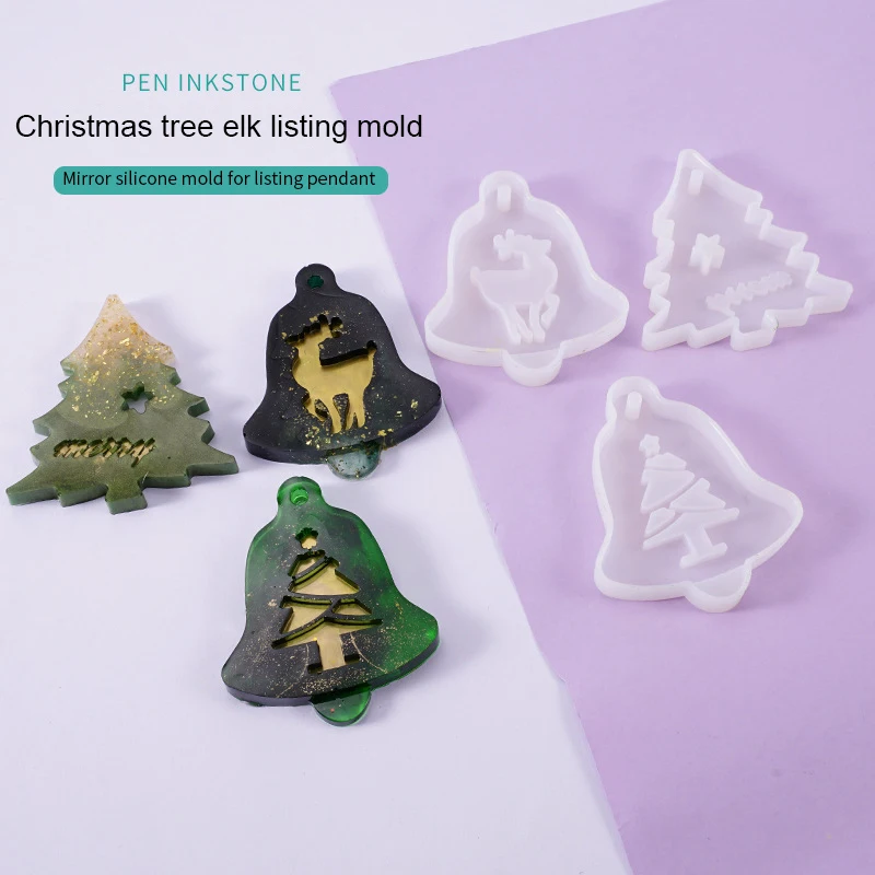 

2020 New High Quality DIY Mold Christmas Tree Elk Pendant Bag Decoration Silicone Mold Christmas Gift