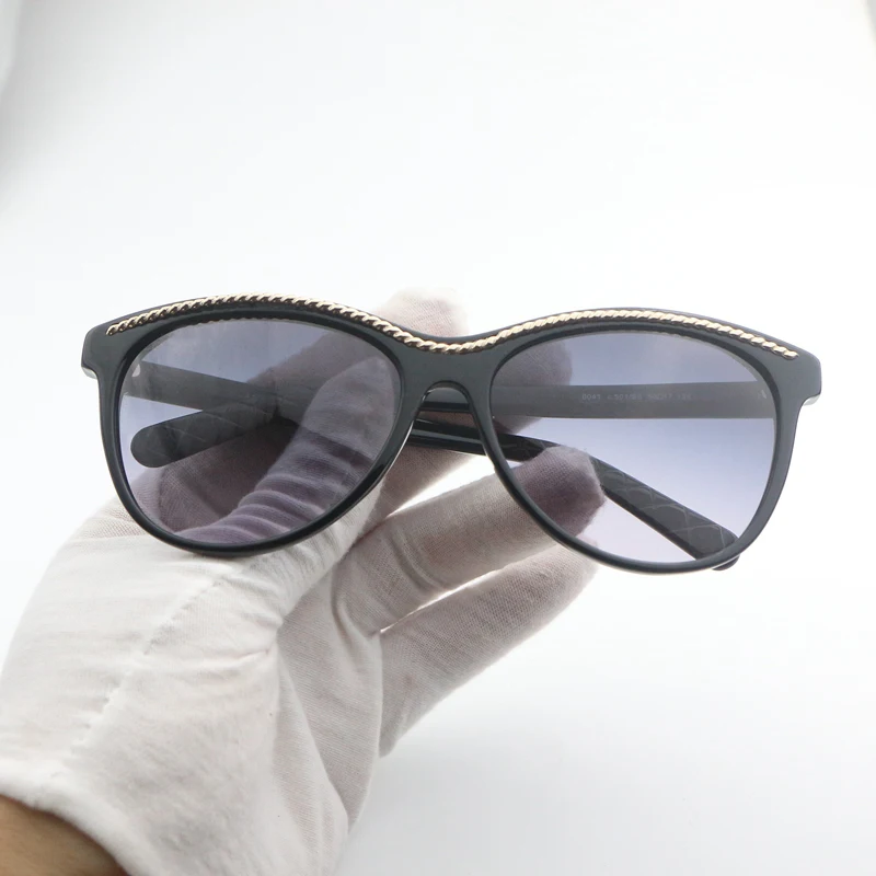 

Black acetate simple woman black sunglasses 6041 fashion all-match glasses