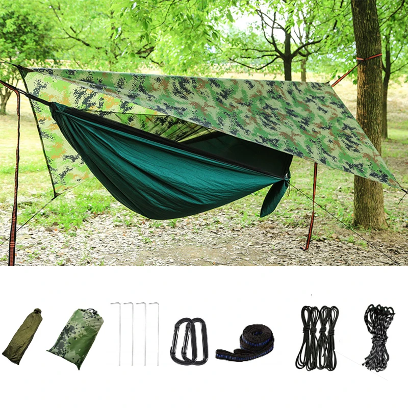 Туристический гамак с москитной сеткой водонепроницаемая двойная портативная