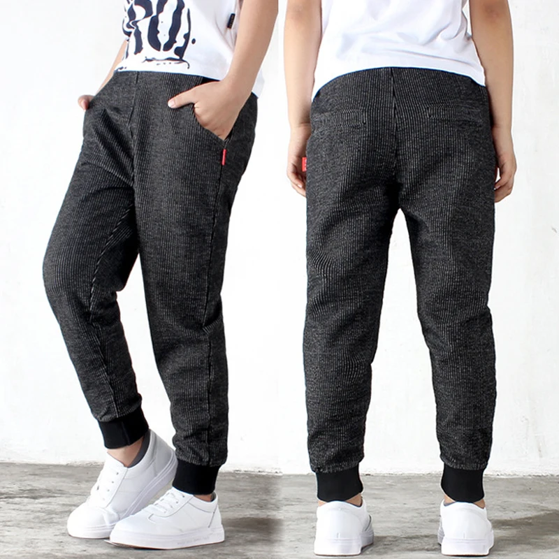 

Kids clothes sports trousers boys girls wool pit strips autumn winter thick knitted casual pants in big child quality clothing