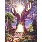 Алмазная 5D картина сделай сам с квадратными и круглыми стразами, вышивка крестиком Древо жизни, мозаика стразы, искусство ручной работы, украшение для дома