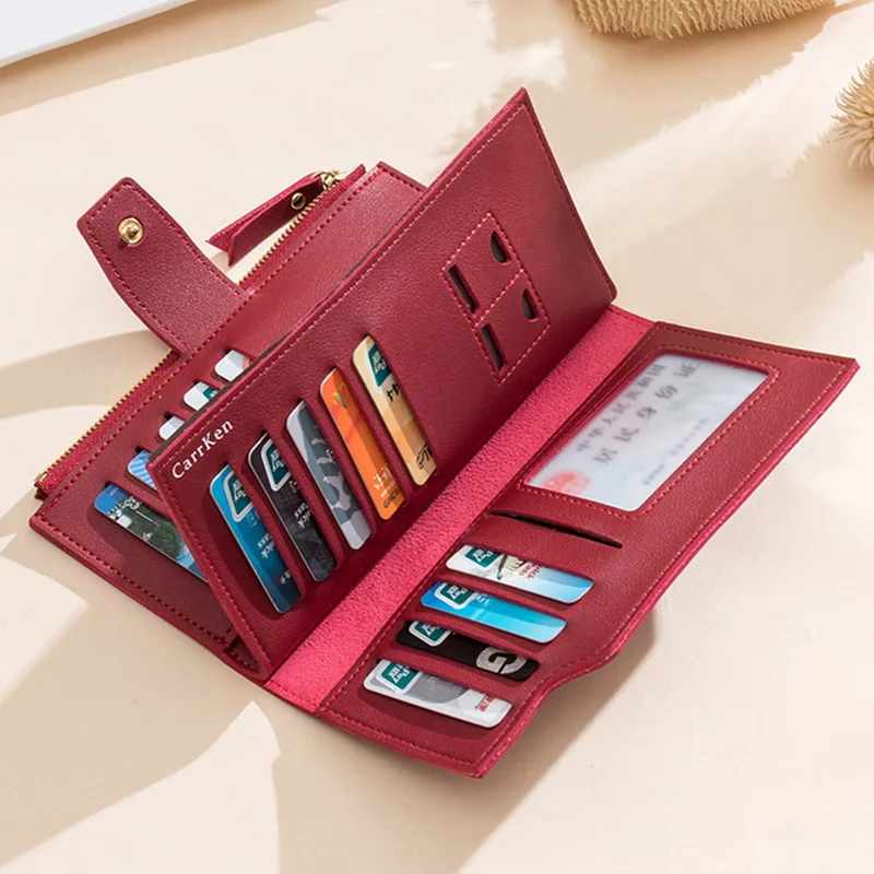 

Women Casual Long Wallet Female Fashion PU Leather Wallets Clutch Lady Purse Zipper Phone Pocket Card Holder Girls Handbag