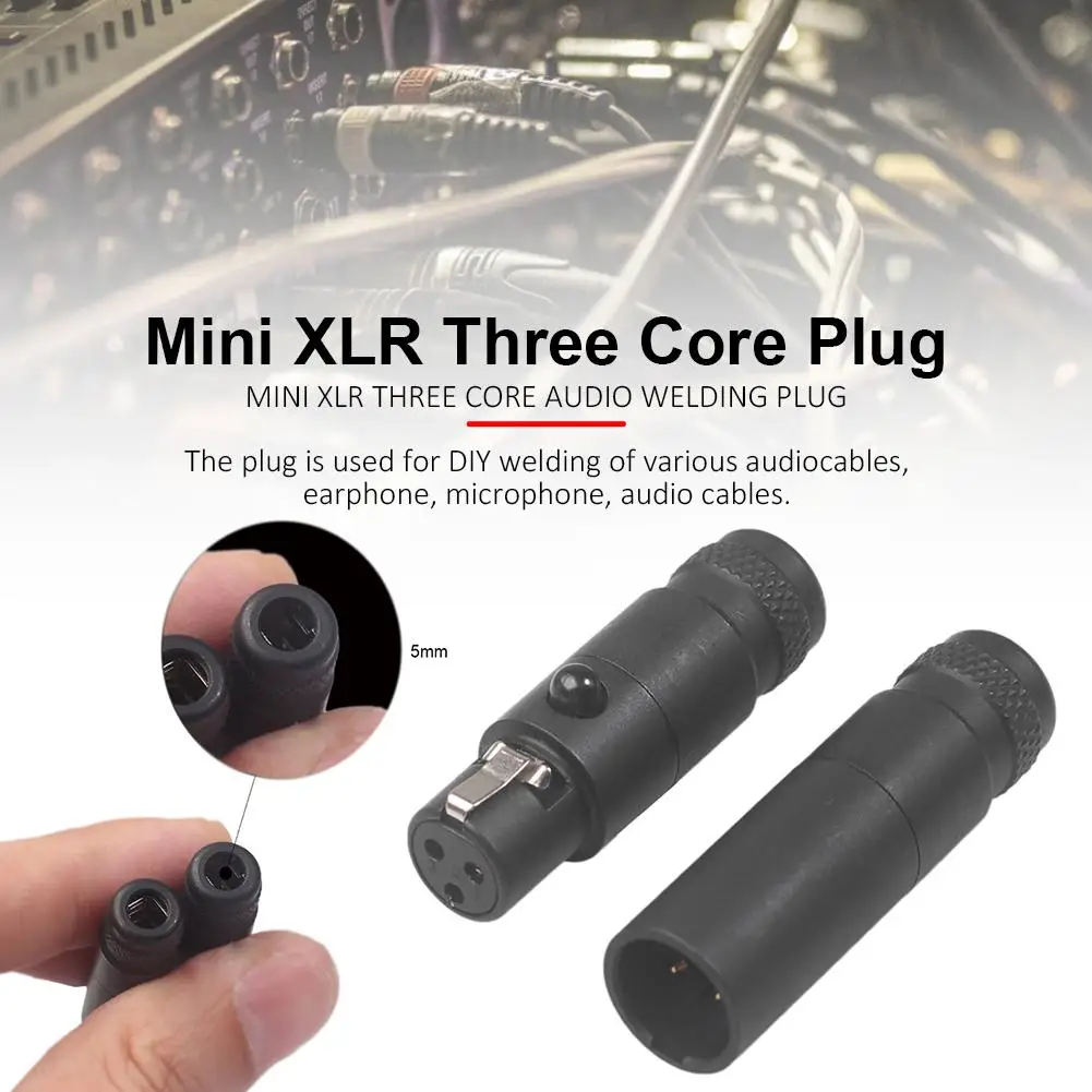 2 шт./компл. мини XLR 3 булавки аудио разъем мужской/женский металлический для