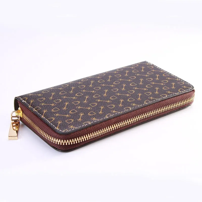 

2021 New fashion Long unisex wallet classic black plaid woman wallet high quality lightweight PU wallet for men