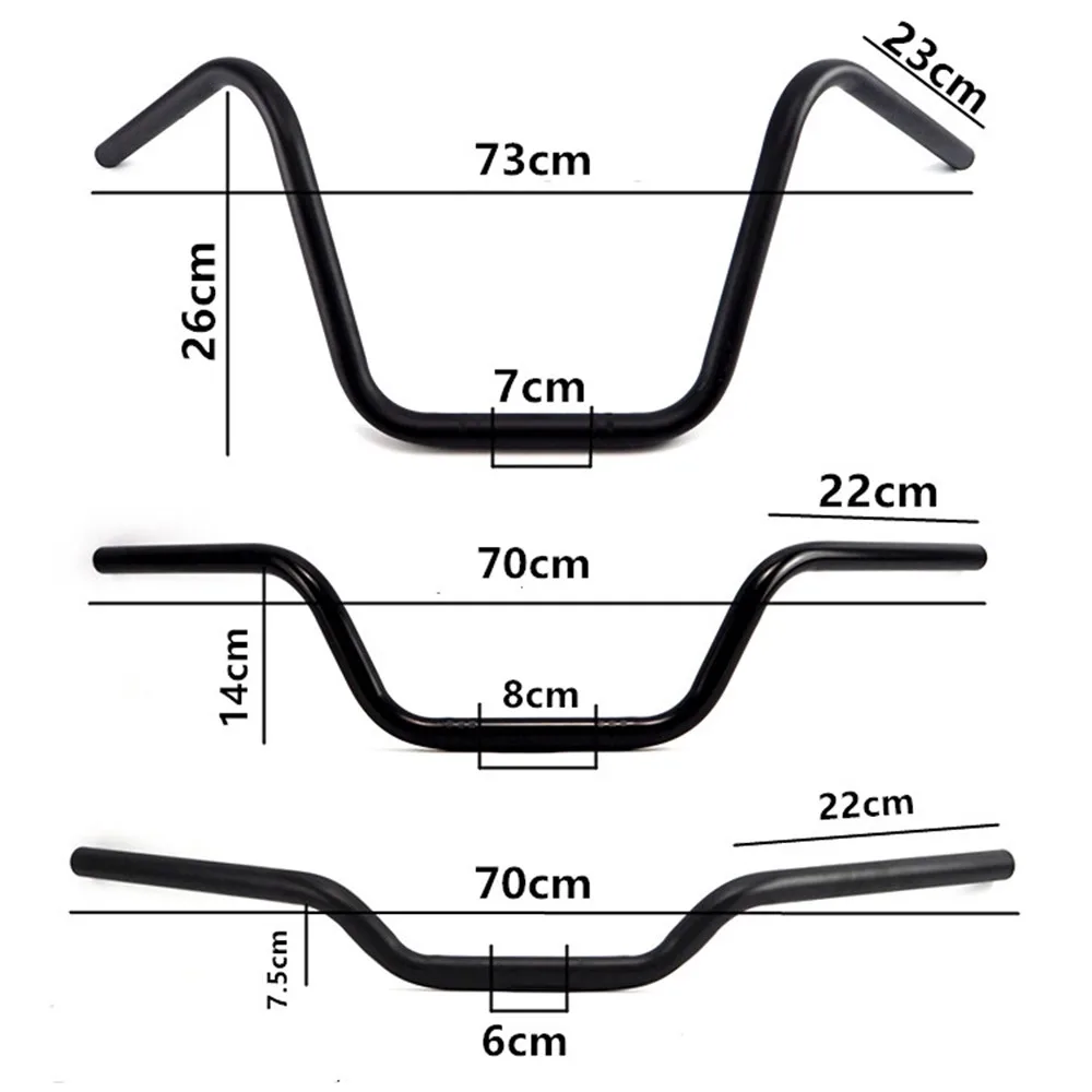 Черный/хром Универсальный ручной стержень для мотоциклетного руля 7/8 &quot22 мм Cafe