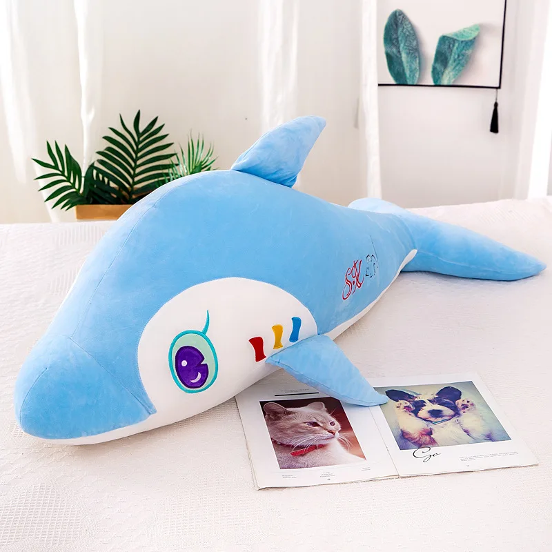 

50-120cm Kawaii Soft Dolphin Plush Toys Dolls Stuffed Down Cotton Animal Nap Pillow Creative Kids Toy Christmas Gift for Girls