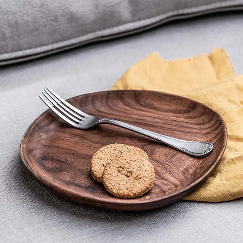 

Black walnut tray Nordic light luxury sushi tray special-shaped dessert tray tea tray household tray