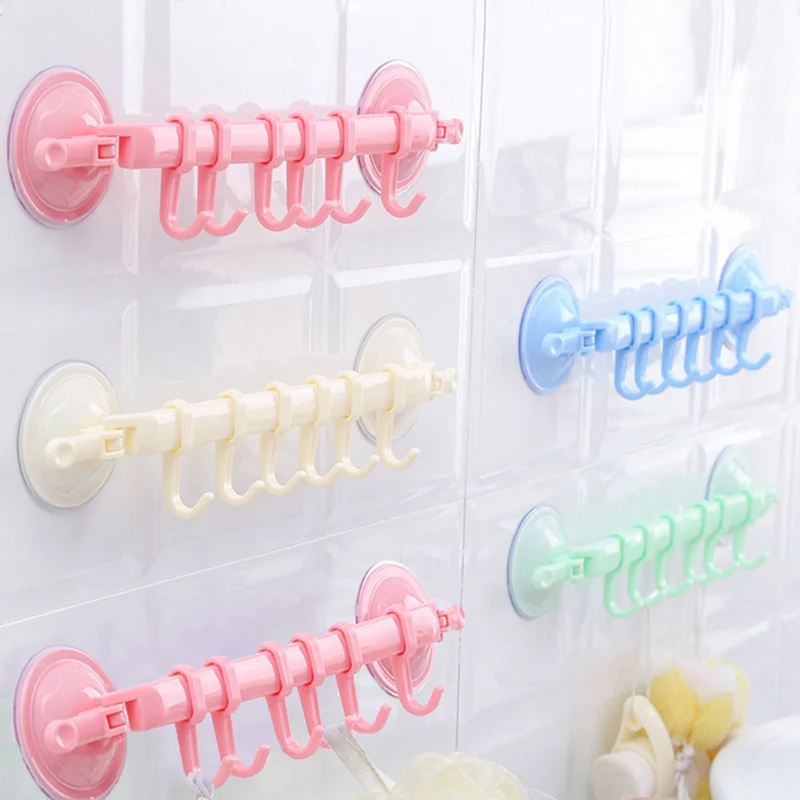 6 Row of Hooks Strong Adhesive Hook Bathroom Kitchen Hat Towel Hanger Over Door Hanging Rack Hold | Дом и сад