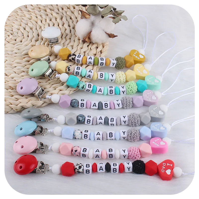 

Baby Anti-drop Chain Silicone Beads Pacifier Clips Infant Nipple Appease Soother Chain Clips Dummy Holder Nipple Clip Baby Stuff