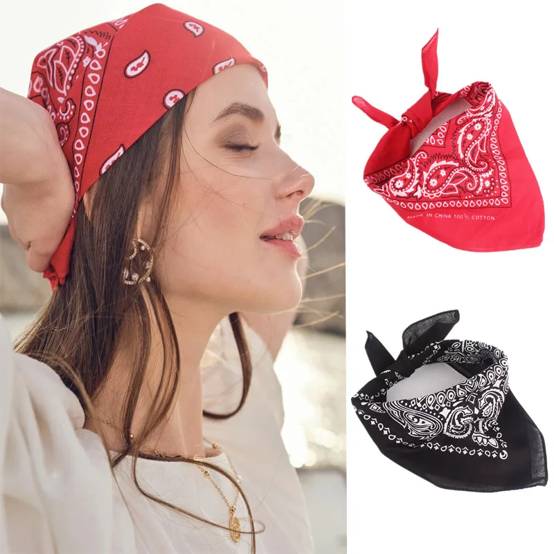 

55cm*55cm бандана женская Paisley Headbands Hair Scarf Women Girls Square Bandanas бандана Hairbands банданы Hair Accessories