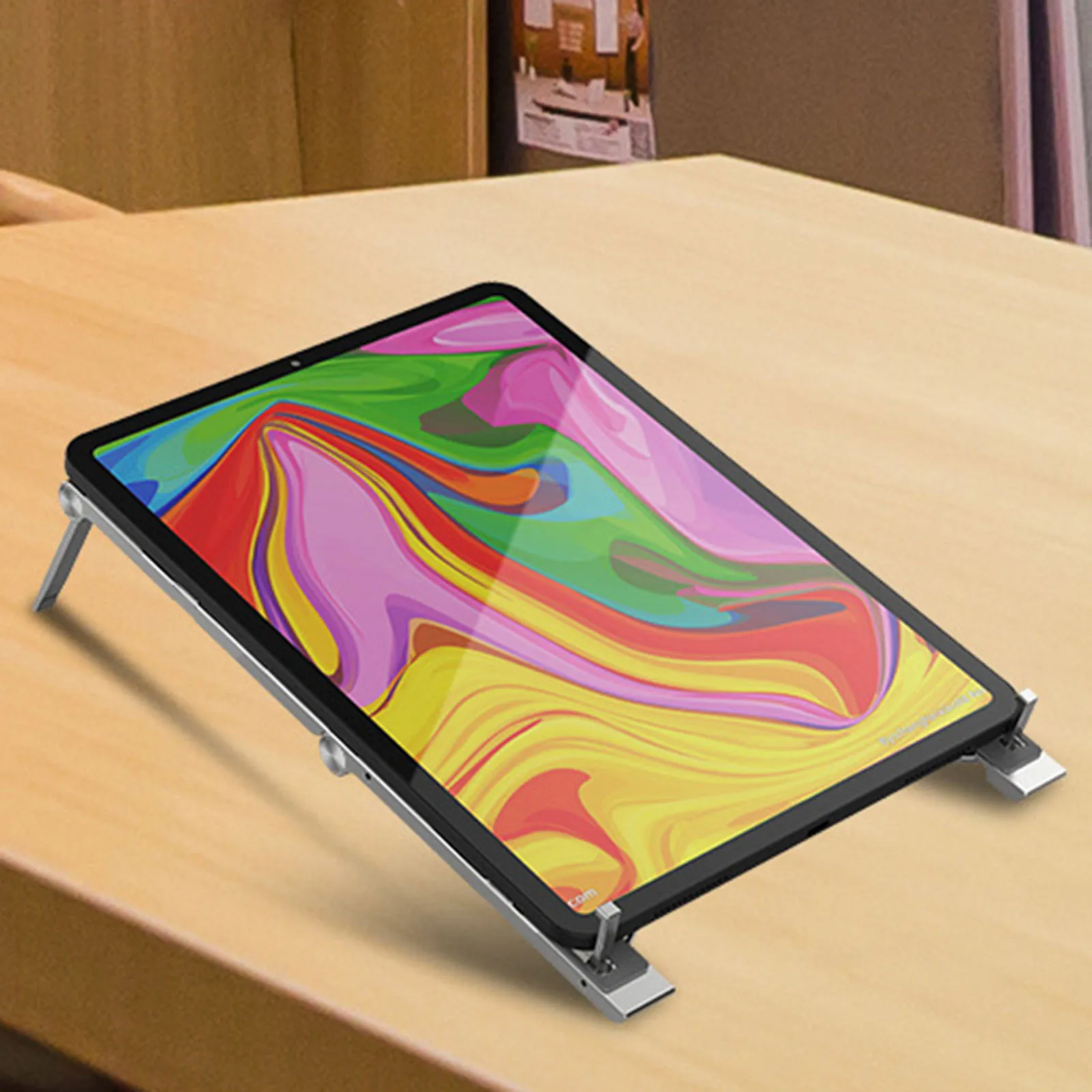 

Портативная подставка для ноутбука охлаждающая Нескользящая из алюминиевого сплава вентилируемая для iPad офисные компьютерные аксессуары