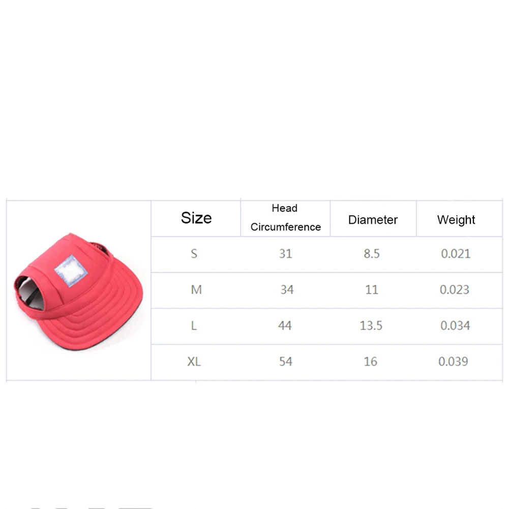

Pet Adjustable Sunshade Hat Length Cute Hat Cap Dog Travel Sunshade Visor Hat Sports Breathable Baseball Dog Hat Supplies Red