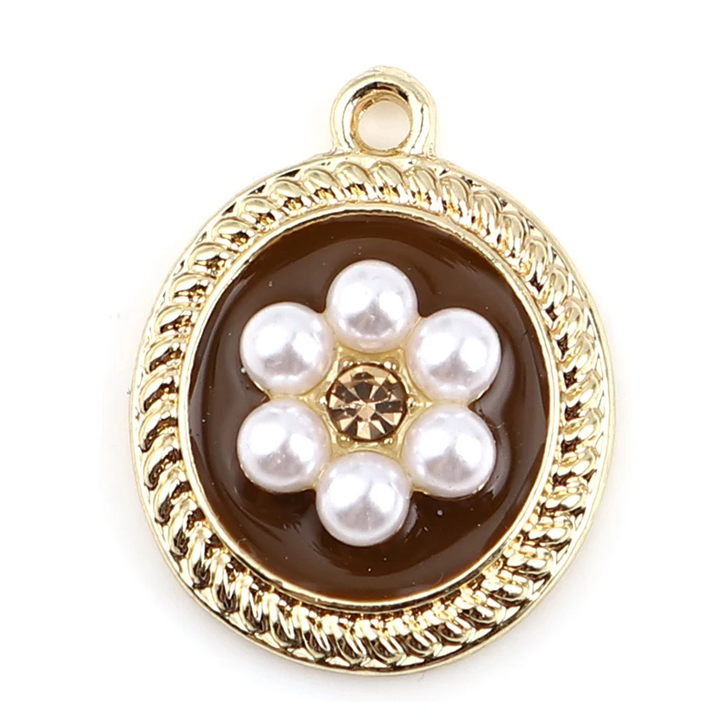 

2pcs Gold Color Flower Charms With Imitation Pearl flower jewelry Small Charms Necklace Bracelet DIY Jewelry Making Accessories