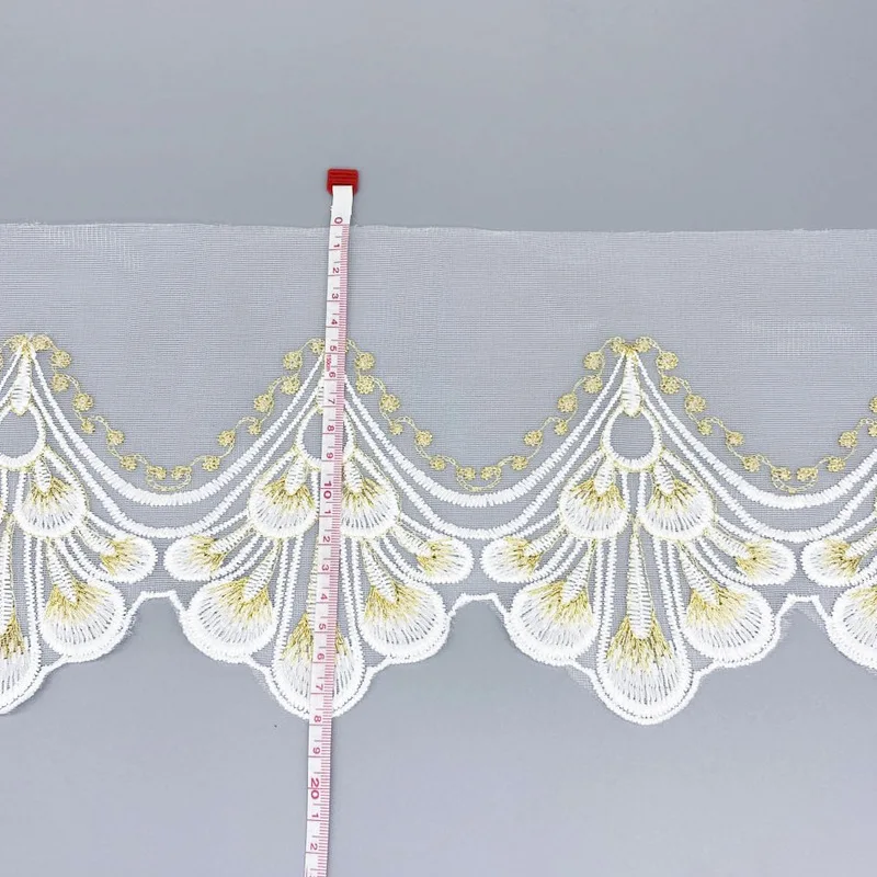 1 ярд вышивка Золотая кружевная ткань ширина 18 см гипюр сетка отделка ленты лента