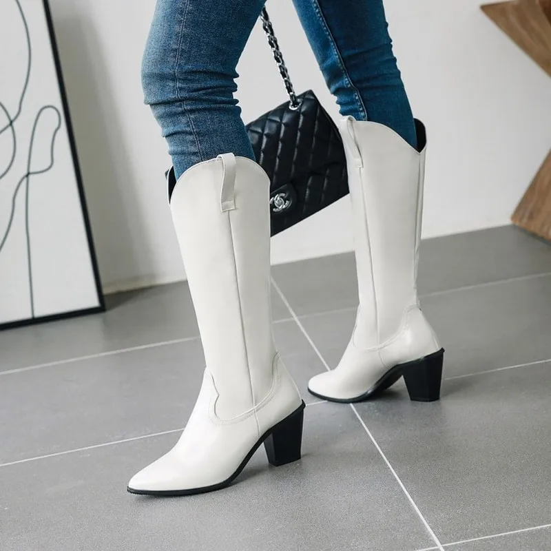 казаки женские обувь ботинки валенки зимние female+shoes подиумная кожа выбитая