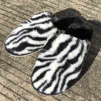 designer girl fashion fur slippers wholesale faux fur cross indoor floor slides slippers wholesale