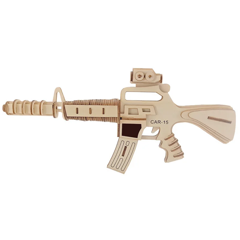 3D Деревянный пистолет головоломка карбин 15 Строительная модель DIY головоломки
