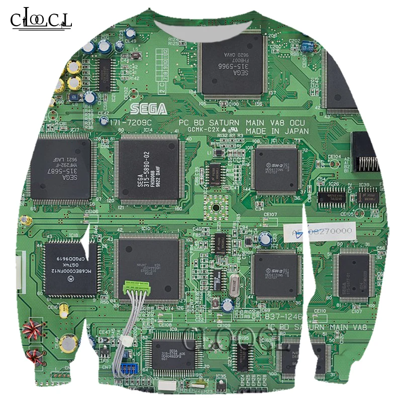 

HX Newest Fashion Hip Hop Electronic Chip 3D Print Men Women Popular Harajuku Casual Sweatshirt Unisex Autumn All-match Tops