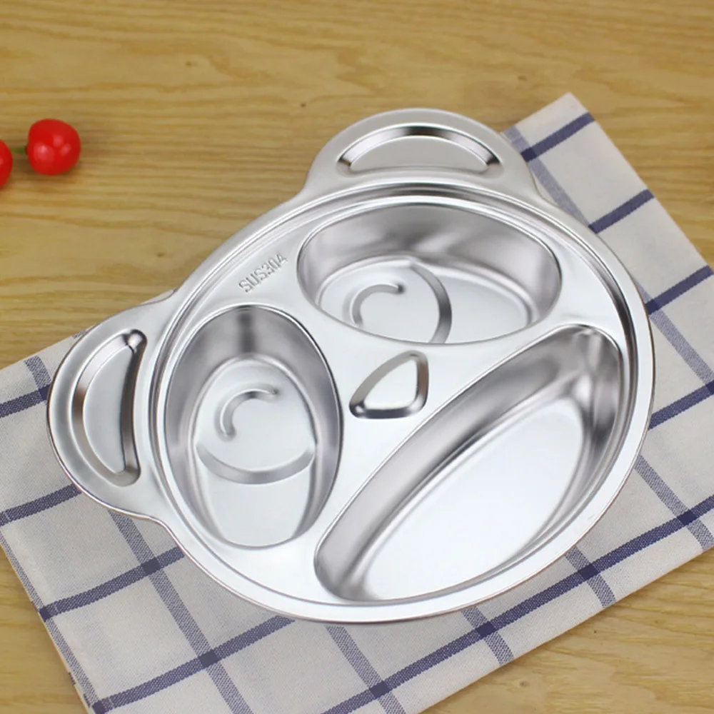 Детский Ланч-бокс с пандой разделенная тарелка школьная милая посуда мультяшным