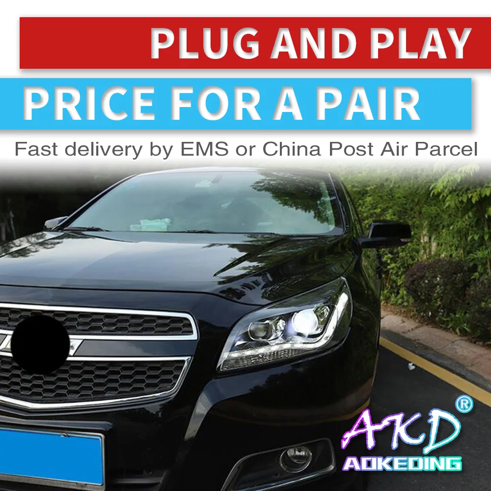 AKD тюнинг автомобильных фар для Chevrolet Malibu 2012 2014 светодиодные фары DRL ходовые огни Bi