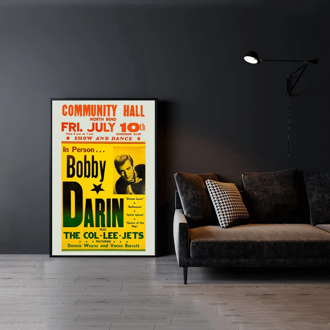 Винтажные музыкальные концертные постеры Bobby Darin холст печать плакатов украшение