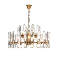 modern luxury chandeliers lighting for living room creative long strips crystal light fixture home hotel indoor decor hanglamp