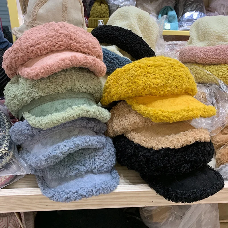 

202110-axinxin autumn winter warm octagonal hat men women leisure visors cap