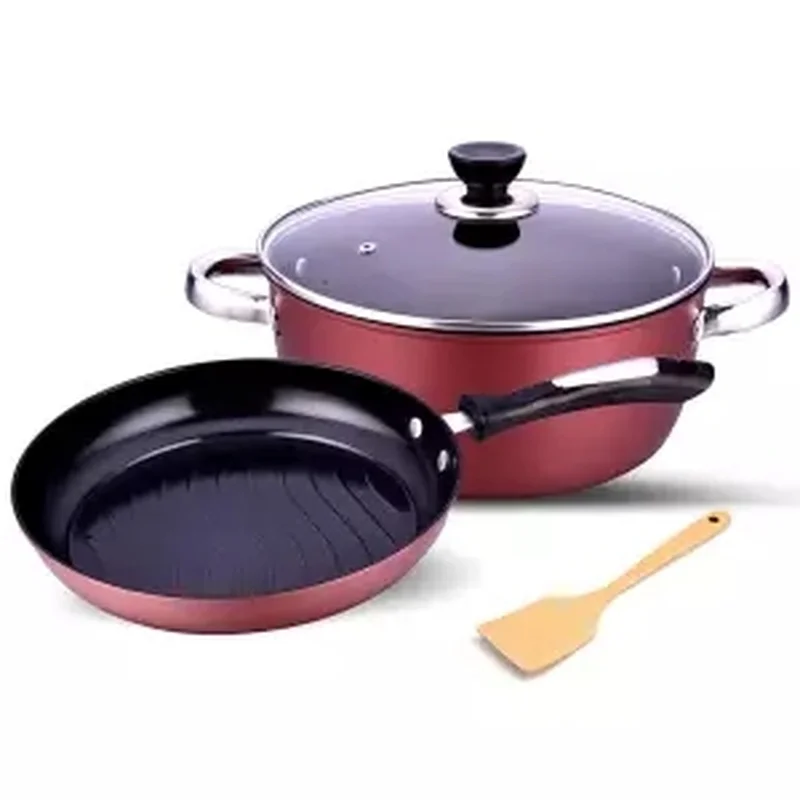 Сковорода 2 шт Антипригарная посуда комбинированная сковорода суповый горшок из