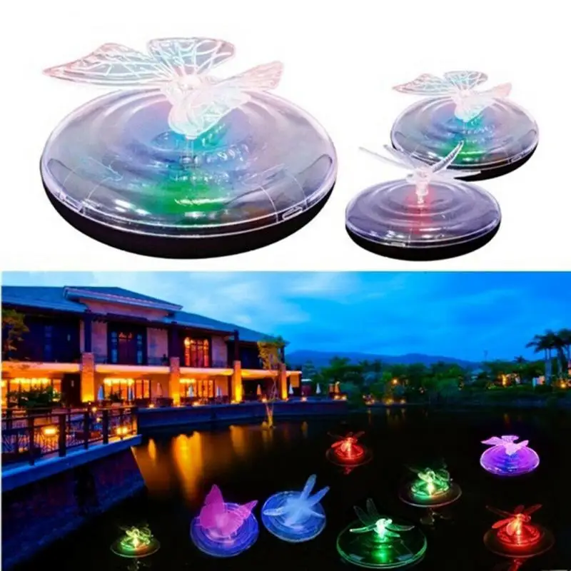 

1PCS Solar Led Float Lamp RGB Color Change Butterfly / Dragonfly Shape Outdoor Garden Swimming Fountain Pool Water Light