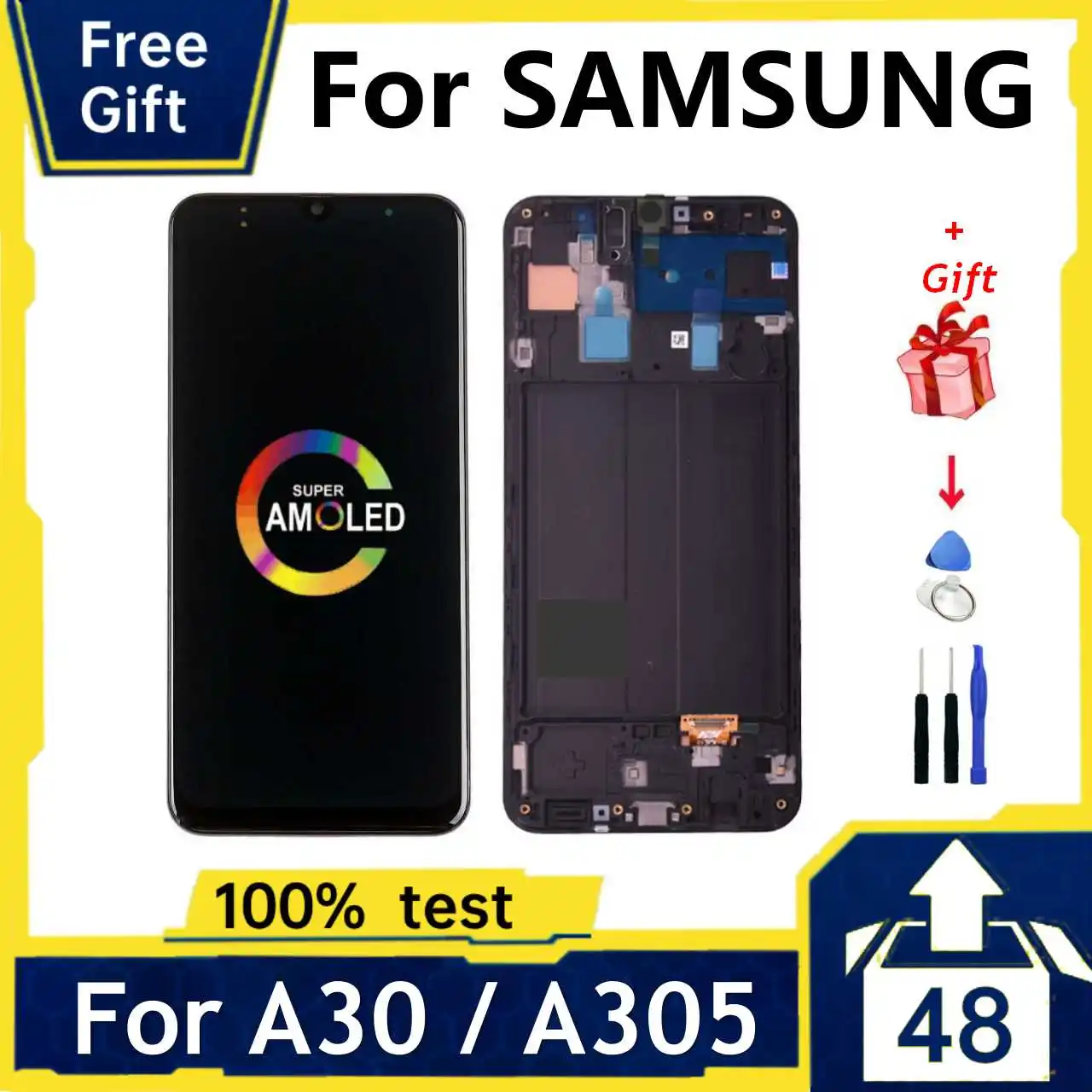 

Original Super Amoled For Samsung GALAXY A30 A305/DS A305F A305FD A305A LCD Display Screen Digitizer Assembly For A30 A305F LCD