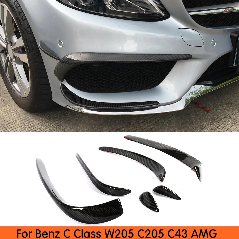 Разветвитель для Mercedes W205 из углеродного волокна Benz C Class C205 C43 AMG Sport 2015 + C180 C200 C250 |