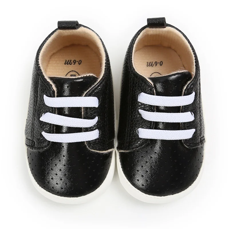 

2019 Baby moccasins Pu Leather Baby Boys First Walker Shoes Breathable Anti-Slip Sneakers Soft Soled Newborn Shoes 0-18M