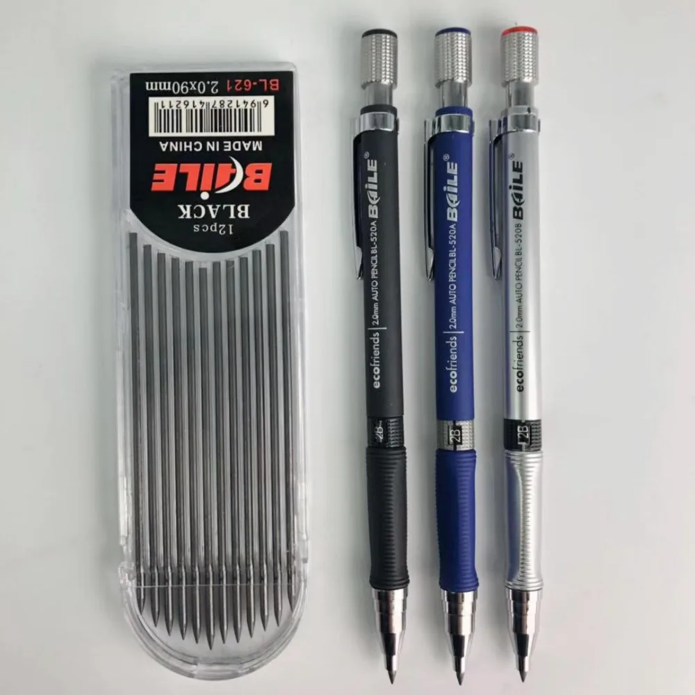 Механический карандаш 2 0 мм 2B рисования активности with12-color пополнения офисные