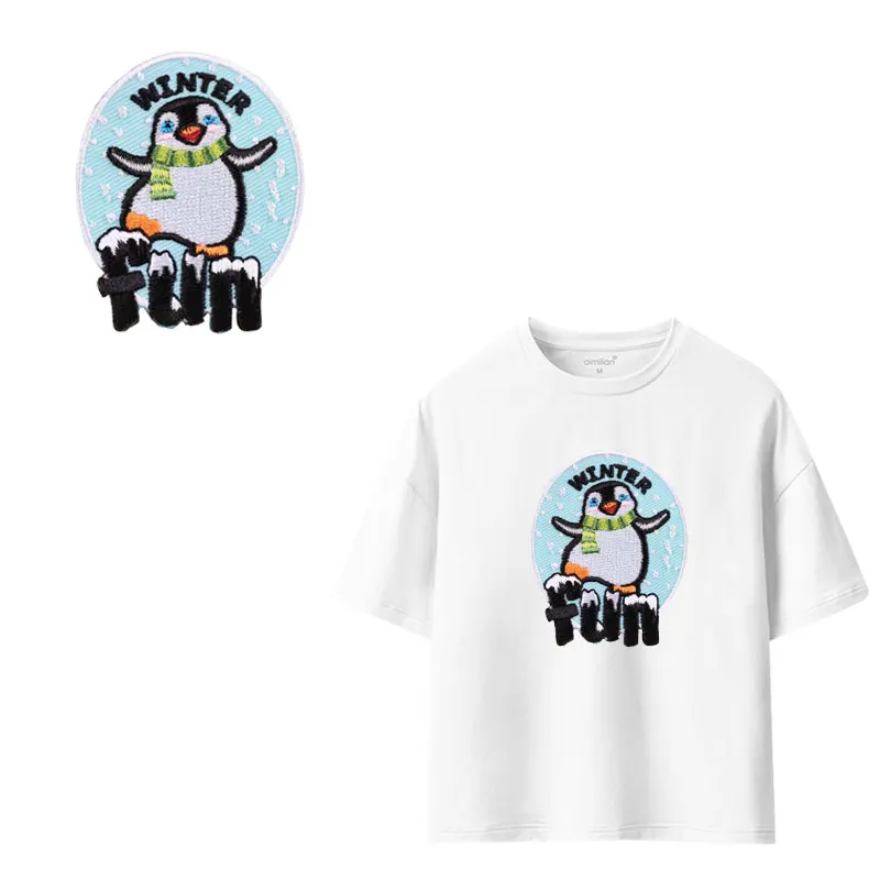 Симпатичные нашивки в виде животных пингвин термоклейкие для одежды нашивка