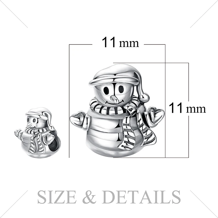 JewelryPalace 925 пробы серебро счастливая зима прекрасный снеговик Шарм бисер Fit Браслеты Новая горячая Распродажа ful подарки для Для женщин