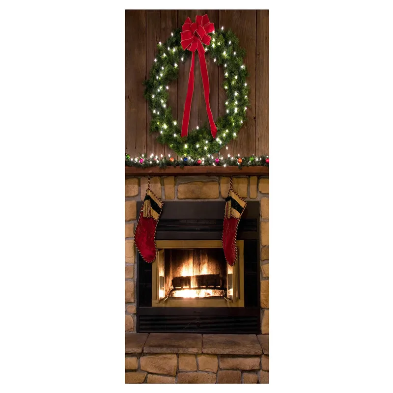 

Snowman Santa Claus Door Sticker 3D Home DIY Decoration Christmas Wreath Oven-Pattern Wallpapers
