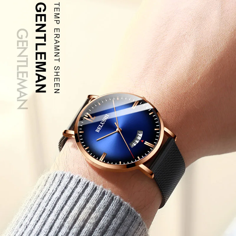 Мужские наручные часы 2019 роскошные Брендовые мужские деловые классические