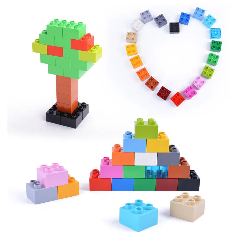 

35 Pcs 3.1Cm DIY Compatible Assemble Blocks Particles Modified 2X2 Dot Square Parts Educational Building Thick Bricks Kids Toys