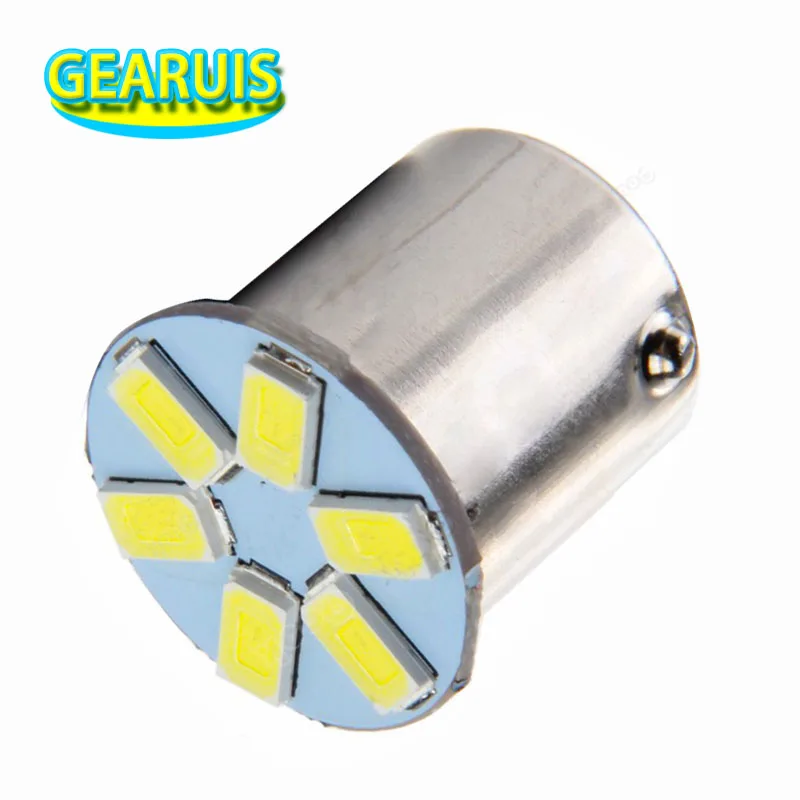 100 шт. S25 1156 BA15S 6 SMD 5630 1157 BAY15D автомобильная лампа поворота Стоп сигнал задний фонарь стояночный свет